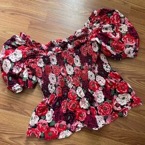 Kate Spade Floral Peplum Top